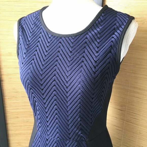 Anthro Navy Lace Black Midi Dress - Picture 4 of 7